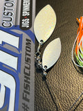 Spinnerbait - White Cole Slaw - Hidden Weight - Double Willow