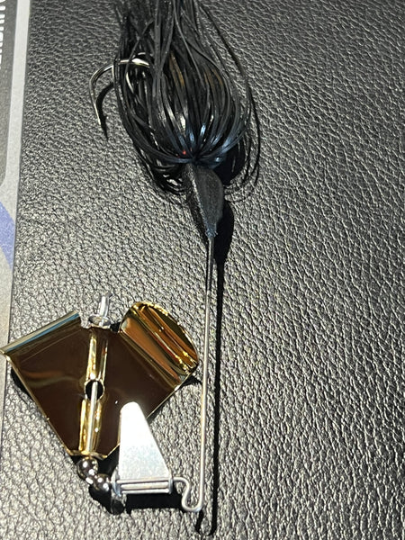 BuzzBait - GOLD Center Axis Blade - Black – 911CustomLures.com