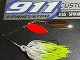 Spinnerbait - KP-1 - Hidden Weight - RED Blade - Double Willow