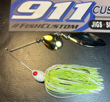 Spinnerbait - Shad Head - Chart/White - Tandem