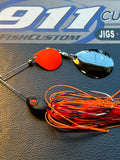 Spinnerbait - Shad Head - Black Fire Craw- Double Colorado