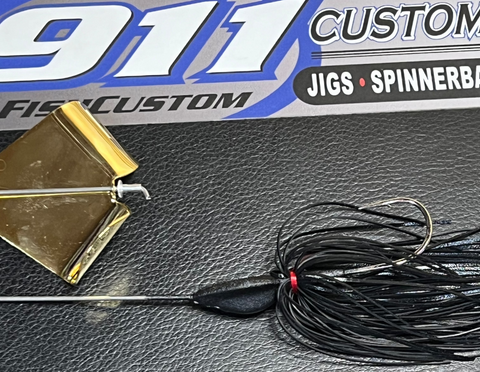 BuzzBait - GOLD Offset Blade - Black –