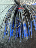 Round Rubber Jig - Black & Blue Tips