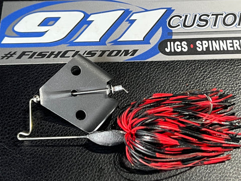 clacker fishing lure Buzzbait - Ticker - Clacker - Black Offset Holed Blade