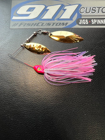 Spinnerbait - Tillery Sunrise - Hidden Weight - GOLD - Double Willow - 911CustomLures.com
