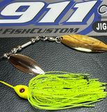 Spinnerbait - Chartreuse - Hidden Weight - Double Willow