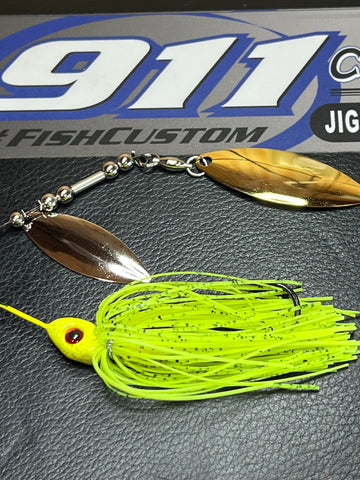 Spinnerbait - Chartreuse - Hidden Weight - Double Willow
