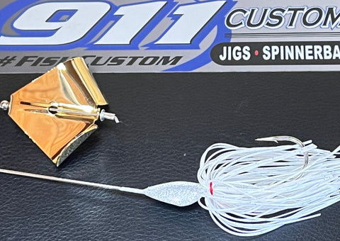 BuzzBait - GOLD Blade - White