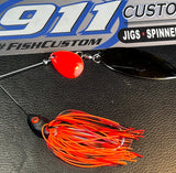 Spinnerbait - Shad Head - Black Fire Craw- Tandem