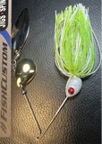 Spinnerbait - Shad Head - Chart/White - Tandem