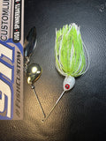 Spinnerbait - Shad Head - Chart/White - Double Willow