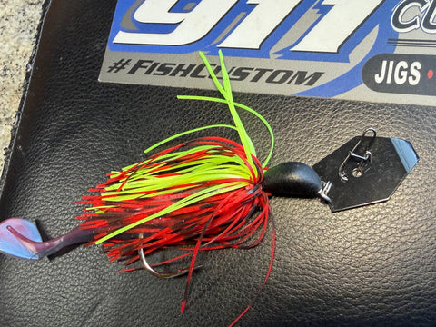 Bladed Jig - Roanoke/Chartreuse - 911CustomLures.com