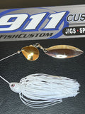 Spinnerbait - Shad Head - Tandem -  White