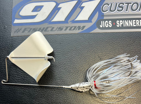 BuzzBait - WHITE Blade - LI Blue Shad