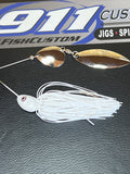 Spinnerbait - Shad Head - Tandem -  White