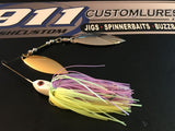 Spinnerbait - Hidden Weight - Double Willow - Light Table Rock Shad - 911CustomLures.com