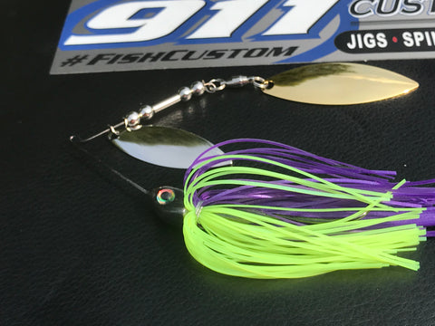 Spinnerbait - Hidden Weight - Double Willow - Table Rock Shad - 911CustomLures.com