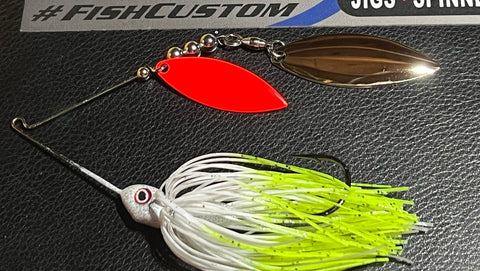 Spinnerbait - KP-1 - Hidden Weight - RED Blade - Double Willow –