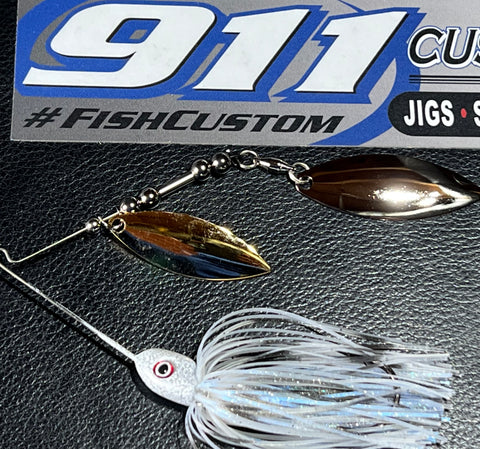 Spinnerbait - LI Blue Shad - Hidden Weight - Double Willow