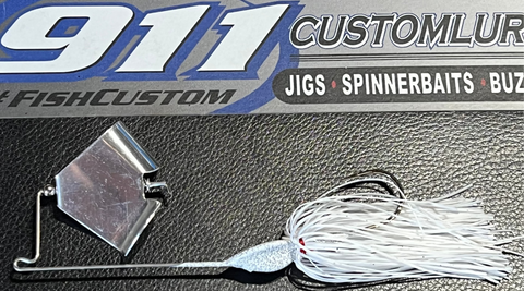 BuzzBait - White - Offset Axis Blade