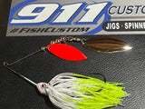 Spinnerbait - KP-1 - Hidden Weight - RED Blade - Double Willow