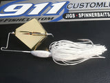 Buzzbait - Ticker - Gold Blade - White - 911CustomLures.com